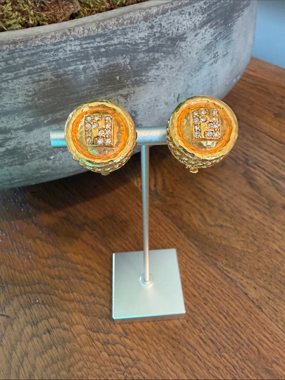 Rare Fendi Vintage Clip On FF earrings